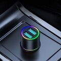 Joyroom Car Charger U+U, 24W, LED Light, Black (JR-CL10)