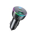Joyroom Car Charger 3-in-1, (C+C+U) Bluetooth Fm Transmitter, PD 70W, Black (JR-CL26)