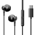 Joyroom Earphone Wired In-Ear Metal Headphones with Remote and Microphone, Type-C USB, Black EU (JR-EC07)