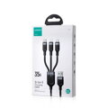 Joyroom 3-in-1 USB - Lightning/ Type-C/ Micro USB Cable Multi-Color Series A18, 2.4A, 0.3m, Black (S-1T3018A18)