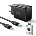 Joyroom Travel Charger Type-C, PD 20W with Type-C to Lightning cable, 1m, Black (JR-TCF06)