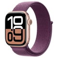 Apple Watch Series 10 GPS 46mm Rose Gold Alu case, Plum Sport Loop MWWV3