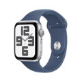 Apple Watch SE (2024) GPS 44mm Silver Alu Case, Denim Sport Strap M/L EU MXER3