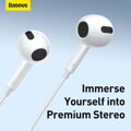 Baseus Earphone Encok H17 in-ear wired earphone with 3.5mm jack wired headphones White (NGCR020002)