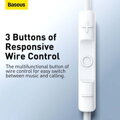 Baseus Earphone Encok H17 in-ear wired earphone with 3.5mm jack wired headphones White (NGCR020002)