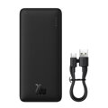Baseus Power Bank Airpow, C+U, 20W, 20000 mAh, with Baseus Simple Series Type-C 0,50m cable, Black (P10022804113-00)