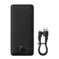 Baseus Power Bank Airpow, C+U, 20W, 20000 mAh, with Baseus Simple Series Type-C 0,50m cable, Black (P10022804113-00)