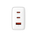 Baseus Travel Charger Cube Pro GaN Quick Charger C+C+U, 65W, White EU (P10152301213-00)