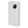 Baseus Power Bank Adaman2 with Digital display, C+U+U, PD 3.0, QC 3.0, 30W, 10000 mAh, with Type-C cable (0.3m), White (PPAD080002)