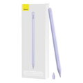 Baseus Tablet Tool Active Stylus Pen Smooth Wtiting 2 Wireless Charging with LED Indicator + Active Replaceable Tip for iPad, Purple (SXBC060105)