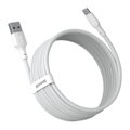 Baseus Type-C Simple Wisdom cable (2pcs/set), 5A, 1.5m, White (TZCATZJ-02) - ONLY BOX DAMAGE