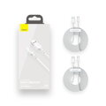 Baseus Type-C Simple Wisdom cable (2pcs/set), 5A, 1.5m, White (TZCATZJ-02) - ONLY BOX DAMAGE