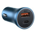 Baseus Car Charger Golden Contactor Pro Dual Quick Charger U+C, PD 3.0, QC 4+, SCP FCP AFC (with Type-C - Lightning 1m Blue) 40W blue (TZCCJD-03)