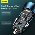 Baseus Car Charger Golden Contactor Pro Dual Quick Charger U+C, PD 3.0, QC 4+, SCP FCP AFC (with Type-C - Lightning 1m Blue) 40W blue (TZCCJD-03)