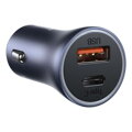 Baseus Car Charger Golden Contactor Pro Dual Quick Charger U+C, PD 3.0, QC 4+, SCP FCP AFC (with USB - Type C 1m cable) Gray (TZCCJD-0G)