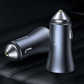 Baseus Car Charger Golden Contactor Pro Dual Quick Charger U+C, PD 3.0, QC 4+, SCP FCP AFC (with USB - Type C 1m cable) Gray (TZCCJD-0G)