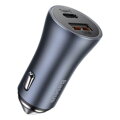 Baseus Car Charger Golden Contactor Pro Dual Quick Charger U+C, PD 3.0, QC 4+, SCP FCP AFC (With Type-C - Lightning 1m Black) 40W Dark Gray (TZCCJD-B0G)