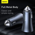 Baseus Car Charger Golden Contactor Pro Dual Quick Charger U+C, PD 3.0, QC 4+, SCP FCP AFC (With Type-C - Lightning 1m Black) 40W Dark Gray (TZCCJD-B0G)