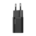 Baseus Travel Charger set Super Si 1C QC (With Simple Wisdom Cable Type-C to Lightning 1m) 20W EU Black (TZCCSUP-B01)