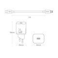 Baseus Travel Charger set Super Si 1C QC (With Simple Wisdom Cable Type-C to Lightning 1m) 20W EU White (TZCCSUP-B02)