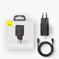 Baseus Travel Charger set Super Si 1C QC (With Simple Wisdom Cable Type-C to Lightning 1m) 20W EU White (TZCCSUP-B02)
