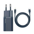 Baseus Travel Charger set Super Si 1C QC (With Simple Wisdom Cable Type-C to Lightning 1m) 20W EU Blue (TZCCSUP-B03)