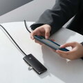 Baseus HUB Lite Series 4-in-1 adapter (USB-A to 4xUSB-A 3.0 5Gb/s) cable 2m, Black (WKQX030201)