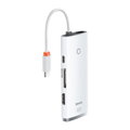 Baseus HUB Lite Series 5-in-1 Multifunctional (Type-C to 2x USB 3.0 / PD Type-C / HDMI 1.4 / SD/TF) White (WKQX050102)