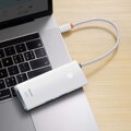 Baseus HUB Lite Series 5-in-1 Multifunctional (Type-C to 2x USB 3.0 / PD Type-C / HDMI 1.4 / SD/TF) White (WKQX050102)