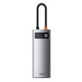 Baseus HUB Metal Glam Series 5-in-1 (3xUSB-A 3.0, Type-C male, Type-C female, HDMI-A), Gray EU (WKWG020013)