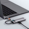 Baseus HUB Metal Glam Series 5-in-1 (3xUSB-A 3.0, Type-C male, Type-C female, HDMI-A), Gray EU (WKWG020013)