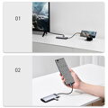 Baseus HUB Metal Glam Series 5-in-1 (3xUSB-A 3.0, Type-C male, Type-C female, HDMI-A), Gray EU (WKWG020013)