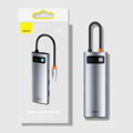 Baseus HUB Metal Gleam series 7-in-1 Multifunctional (Type-C to 2x USB 3.0, PD 100W / HDMI 4K 30Hz / RJ45 1Gbps, Type-C basic) Gray (WKWG020113)
