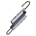 Baseus HUB Metal Gleam series 7-in-1 Multifunctional (Type-C to 2x USB 3.0, PD 100W / HDMI 4K 30Hz / RJ45 1Gbps, Type-C basic) Gray (WKWG020113)