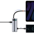 Baseus HUB Metal Gleam series 7-in-1 Multifunctional (Type-C to 2x USB 3.0, PD 100W / HDMI 4K 30Hz / RJ45 1Gbps, Type-C basic) Gray (WKWG020113)