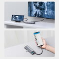 Baseus HUB Metal Gleam series 7-in-1 Multifunctional (Type-C to 2x USB 3.0, PD 100W / HDMI 4K 30Hz / RJ45 1Gbps, Type-C basic) Gray (WKWG020113)
