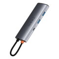 Baseus HUB Metal Gleam series 7-in-1 Multifunctional (Type-C to 2x USB 3.0, PD 100W / HDMI 4K 30Hz / RJ45 1Gbps, Type-C basic) Gray (WKWG020113)
