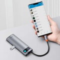 Baseus HUB Metal Gleam series 7-in-1 Multifunctional (Type-C to 2x USB 3.0, PD 100W / HDMI 4K 30Hz / RJ45 1Gbps, Type-C basic) Gray (WKWG020113)