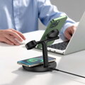 Baseus Wireless Charger Swan stand 3-in-1 Magnetic charger with TypeC cable 15W, 1m Black (WXTE000101)