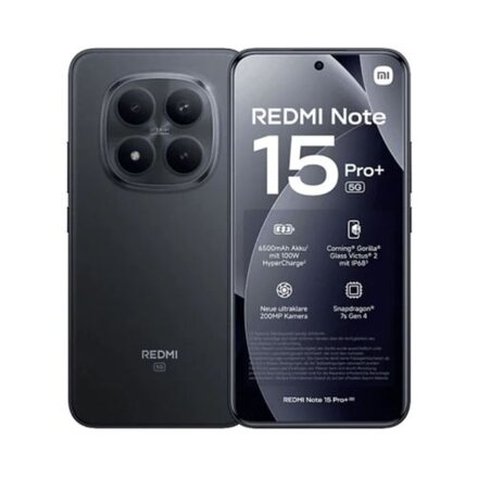 Xiaomi Redmi Note 15 Pro+ 5G 8GB RAM 256GB No Charger Black EU MZB0MI4EU
