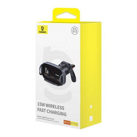 Baseus Car Charger LightChaser Series Inductive 15W holder for Air Vent, Black (BS-CM029)