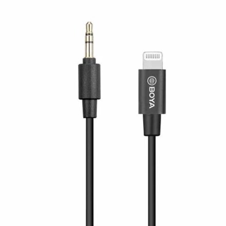 BOYA Adapter cable BY-K1, 3.5mm Male TRRS to Male Lightning (20cm) Black EU