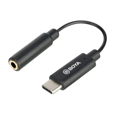 BOYA Adapter cable BY-K4, 3.5mm Female TRRS to Male Type-C (6cm) Black EU