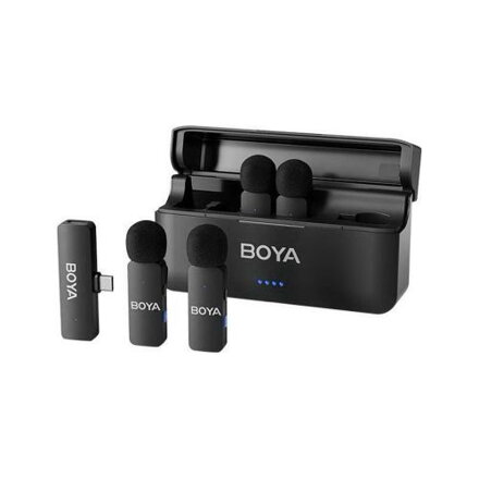 BOYA Microphone Wireless BY-V4 2.4GHz with 4 transmitters and 1 receiver (Type-C) Black EU