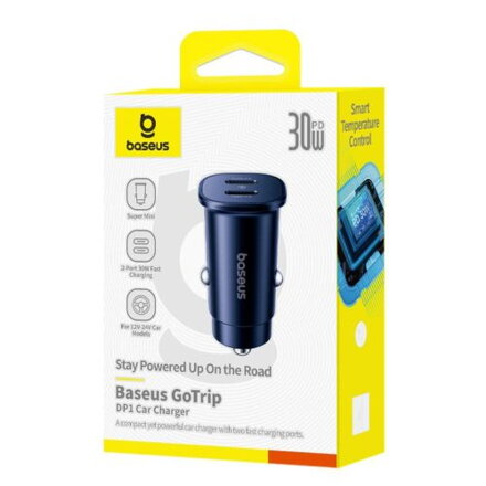 Baseus Car Charger GoTrip C+C, QC 3.0, 30W Black (C00072300123-01)