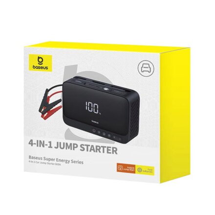 Baseus Car Tool Power Starter / Power Bank Super Energy 4-in-1 Car Jump Starter (Peak current 600A / 60000 mAh) Black (C00245902111-00)