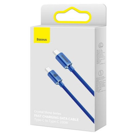 Baseus Type-C - Type-C Crystal Shine series fast charging data cable 100W 1.2m Blue (CAJY000603)