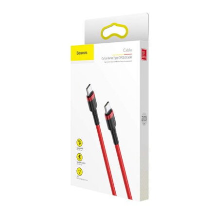 Baseus Type-C Cafule PD2.0 60W flash charging Cable (20V 3A) 2m Red (CATKLF-H09)