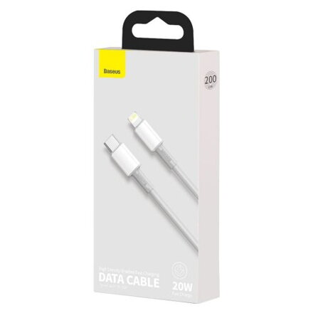 Baseus Type-C - Lightning High Density Braided Fast charging cable PD 20W 2m White (CATLGD-A02)