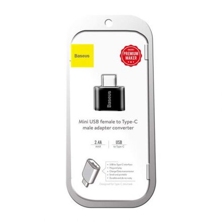 Baseus Converter USB Female To Type-C Male Black (CATOTG-01)